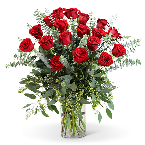 Red Roses with Modern Foliage (18)